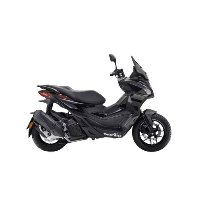 a black motorcycle with a white background
